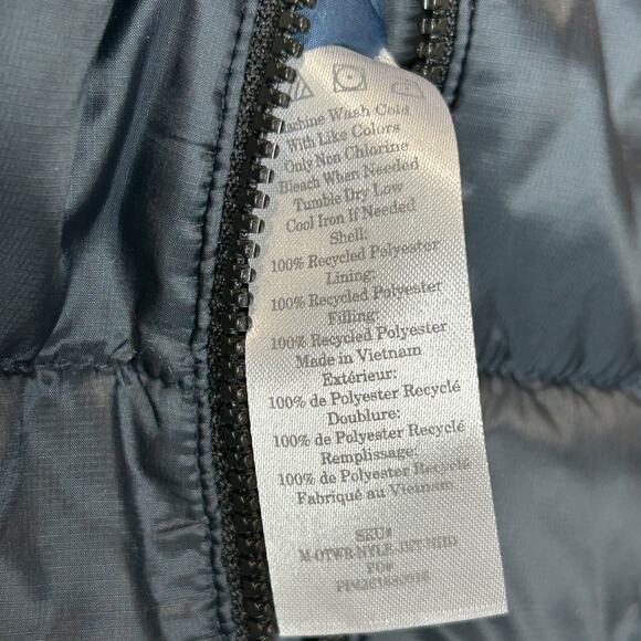 Everlane Reversable Packable Puffer Blue 5 Zipper Pockets Men XS Primeloft - Picture 12 of 14